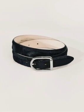 Denache Mina calf hair belt with Silver Buckle